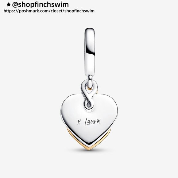 Pandora Lab-grown Diamond Engravable Mum Double Dangle Charm - Picture 3 of 6